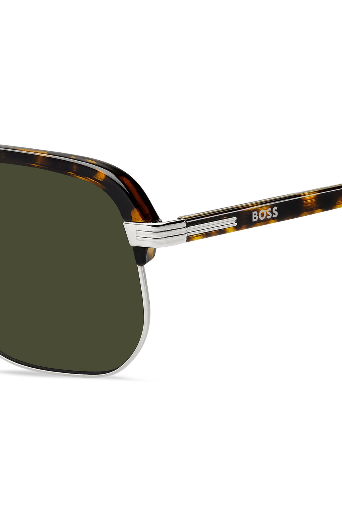 Havana-acetate sunglasses with bold bridge design