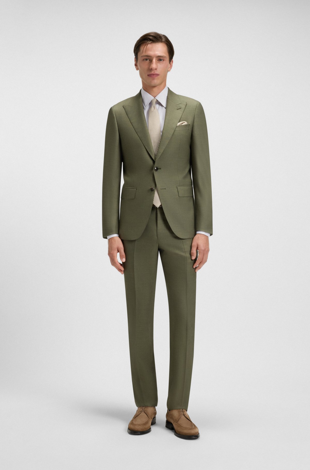 Regular-fit shirt in an Italian-made cotton blend