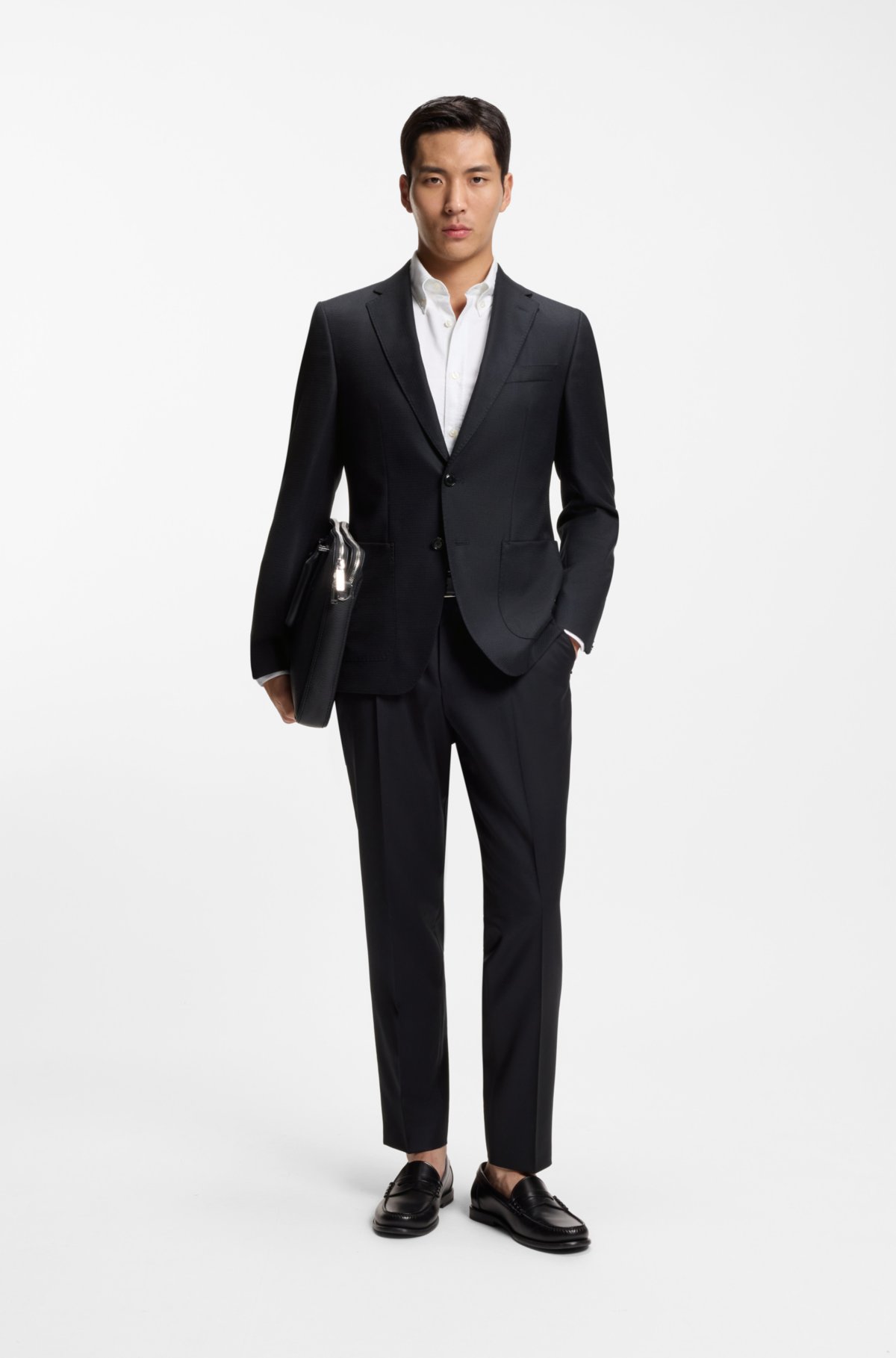 Patterned regular-fit jacket in virgin wool Patterned regular-fit jacket in virgin wool
