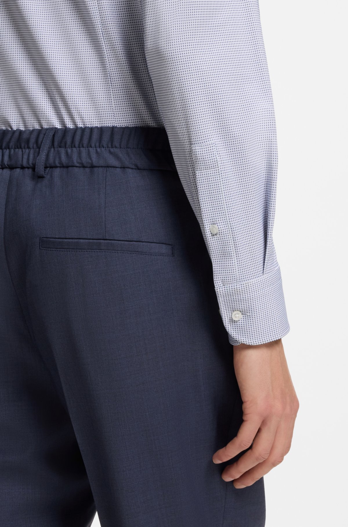 Slim-fit shirt in Italian performance-stretch jersey