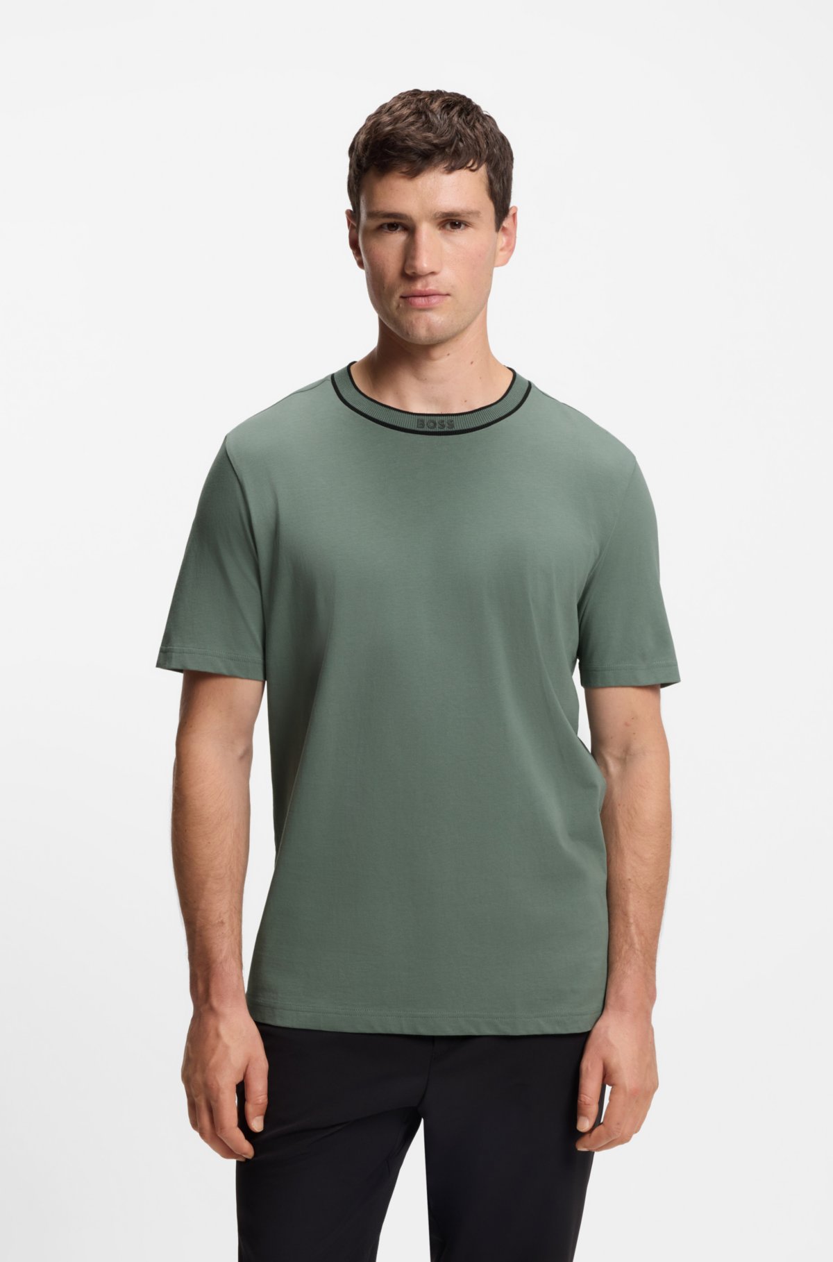 Cotton T-shirt with logo crew neck