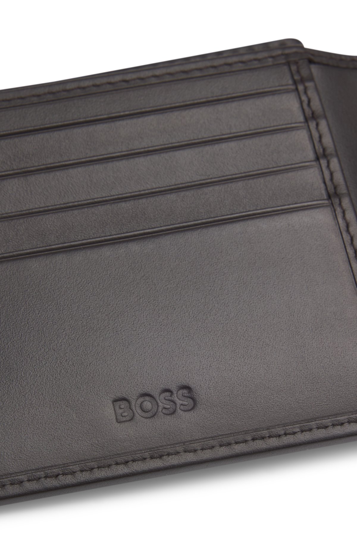 Logo-print wallet in leather