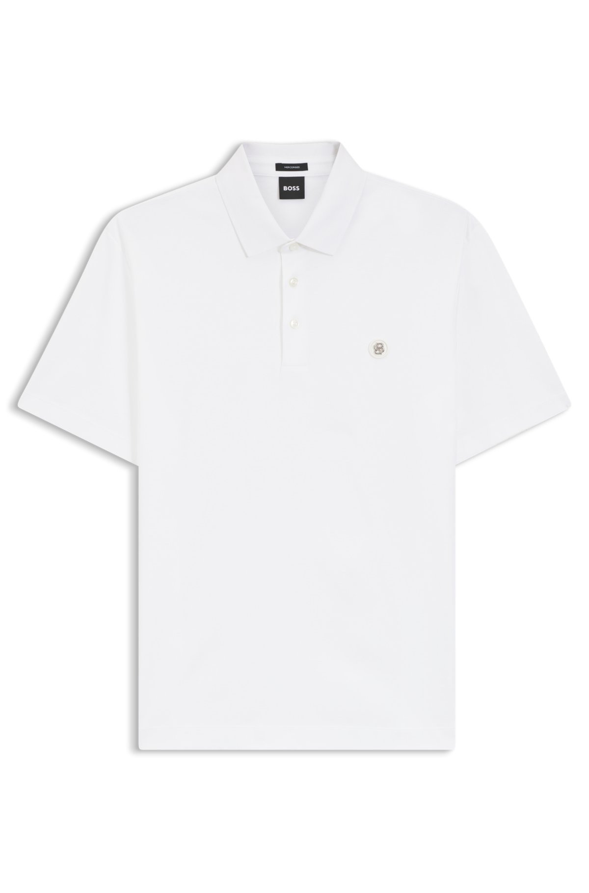 Mercerized-cotton polo shirt with Double B monogram