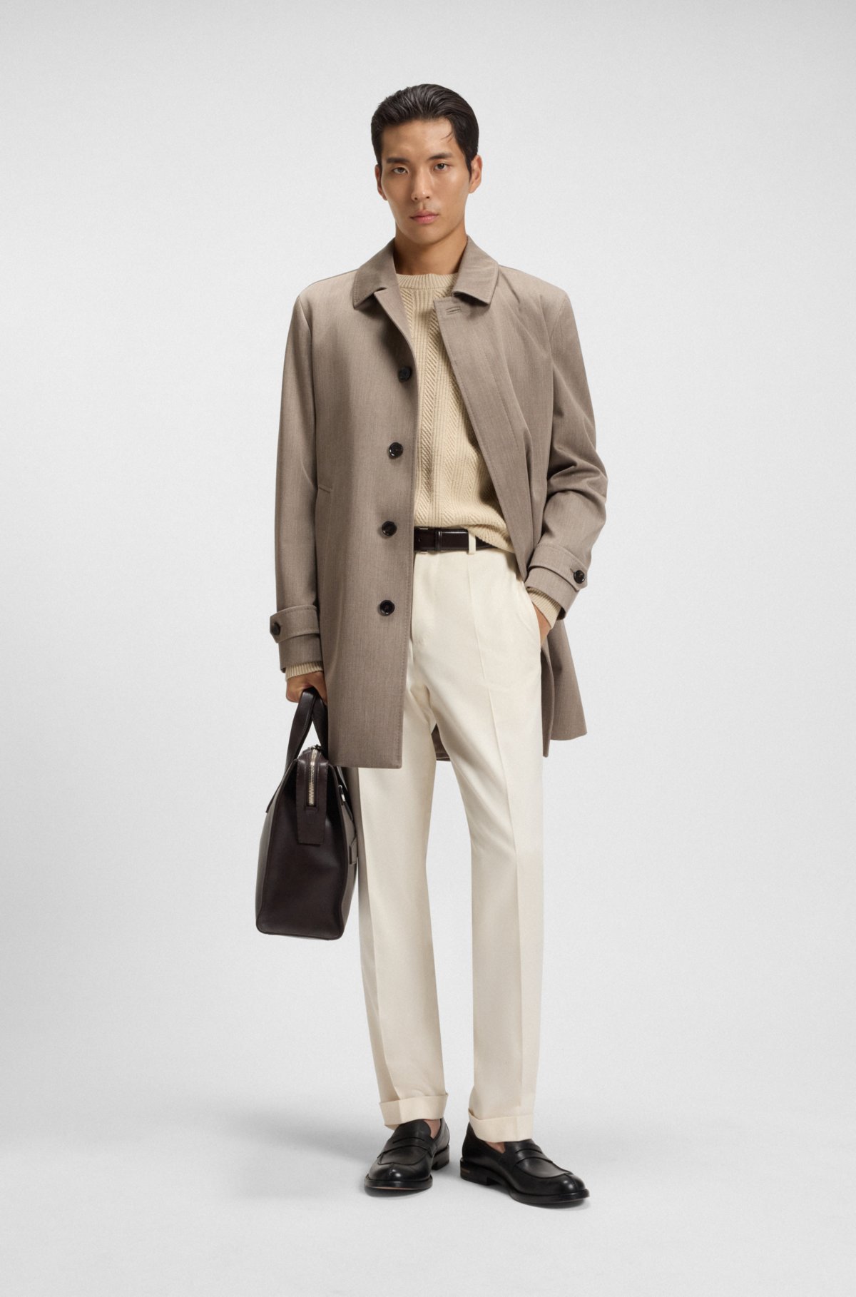 Wool-cashmere sweater with mixed structures