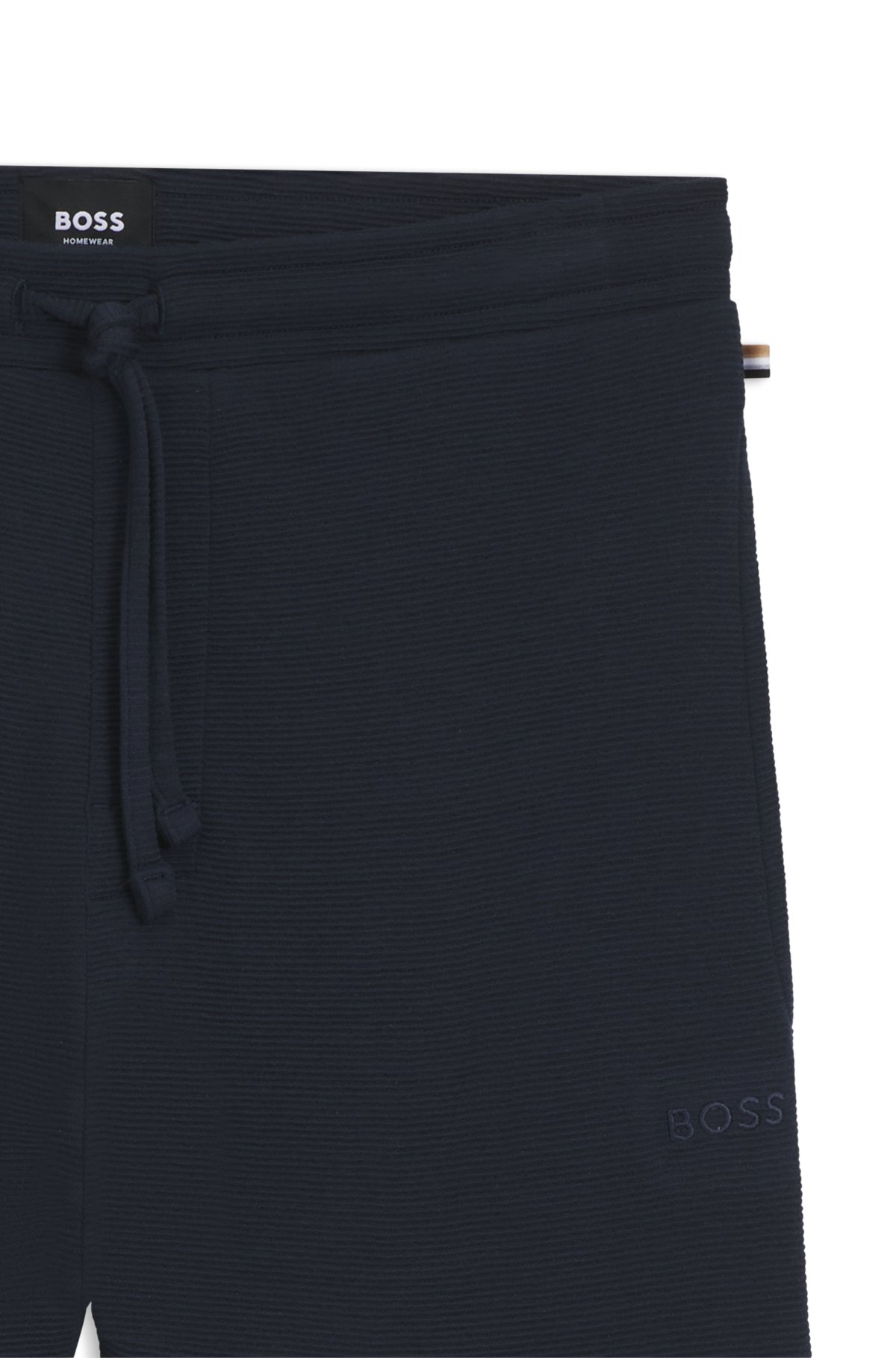 Embroidered-logo pyjama shorts in stretch jersey