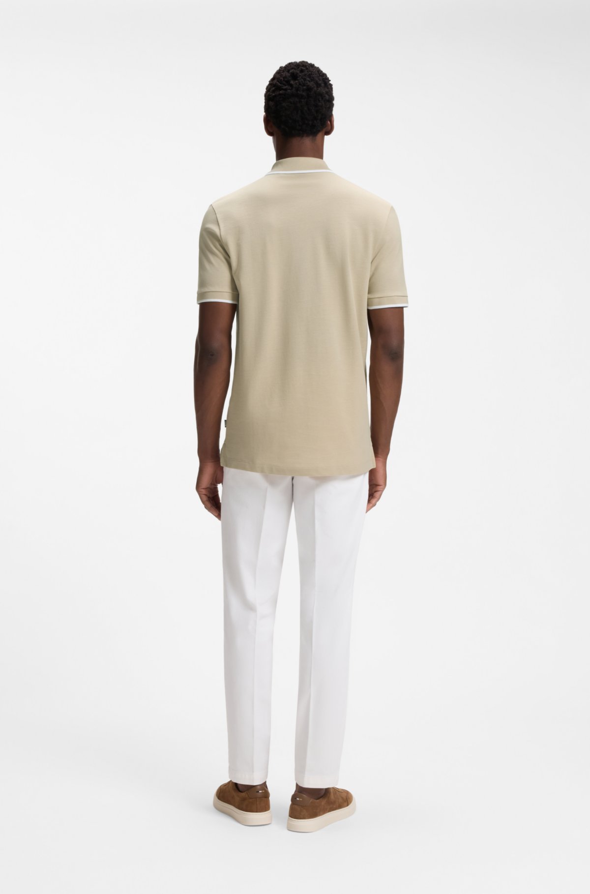 Cotton-piqué polo shirt with contrast tipping