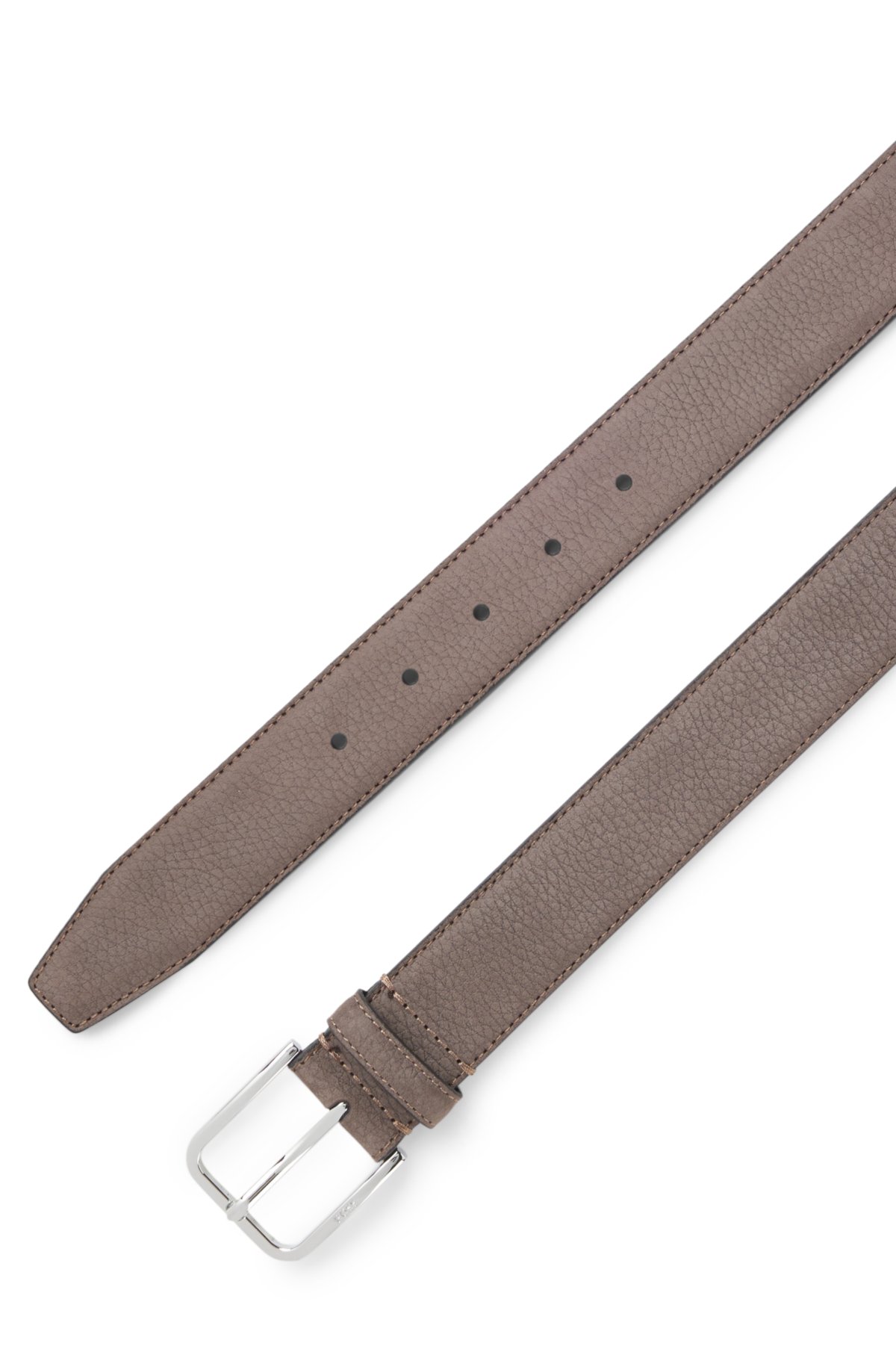 Pin-buckle belt in Italian nubuck