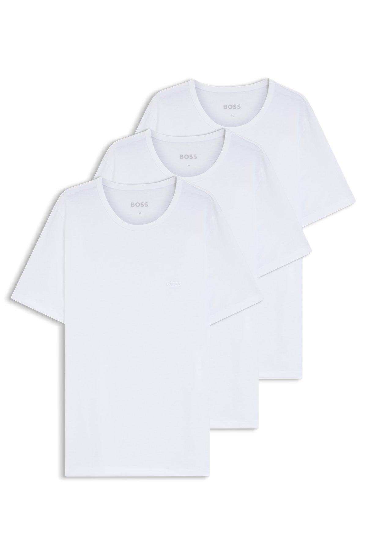 Three-pack of cotton underwear T-shirts with logos