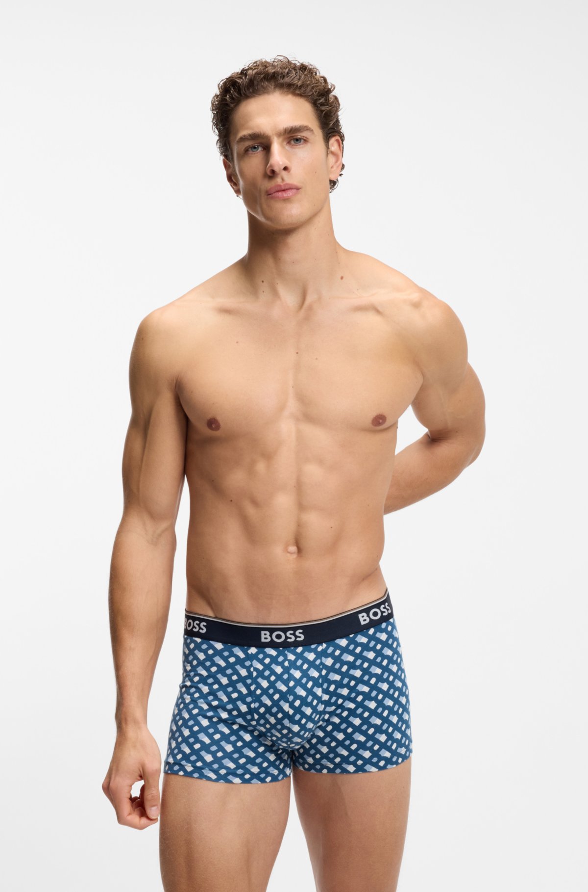 Three-pack of trunks with logo waistbands