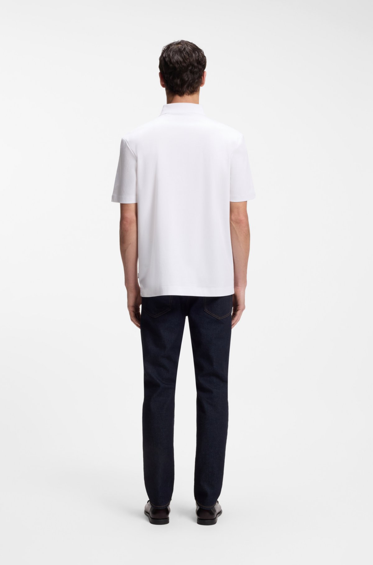 Mercerized-cotton polo shirt with Double B monogram