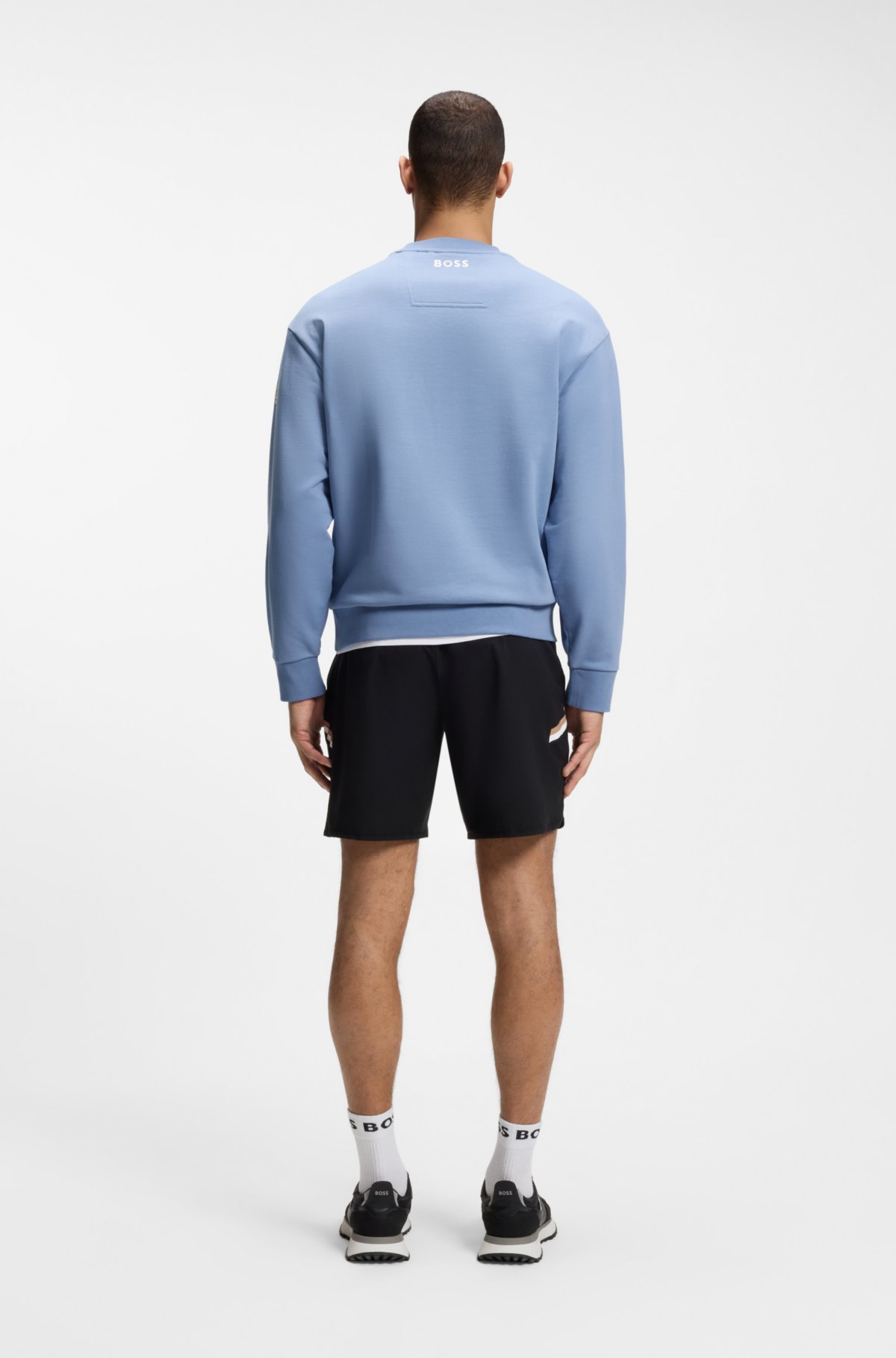 Cotton-terry sweatshirt with tennis artwork