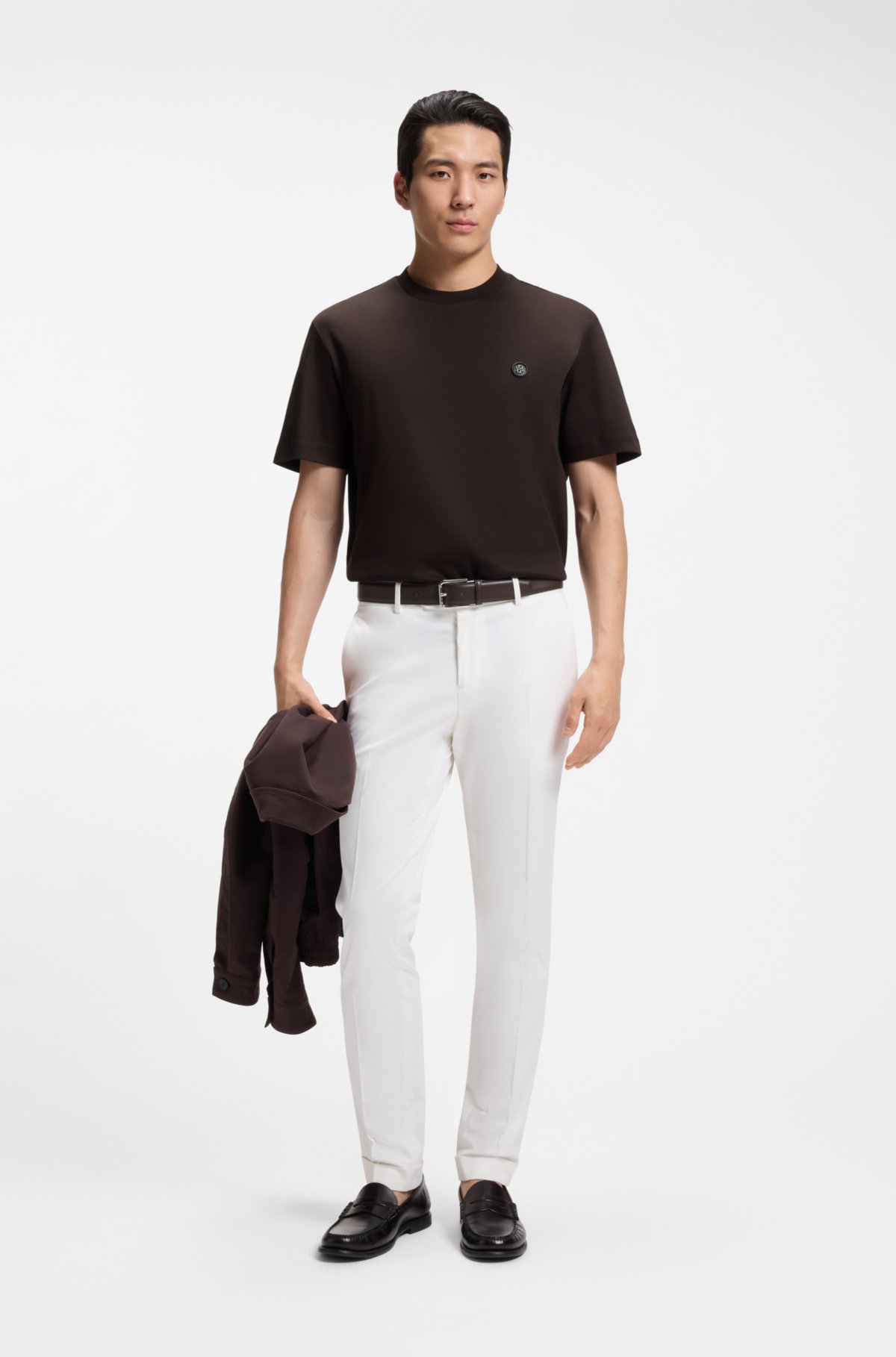Mercerized-cotton T-shirt with Double B monogram