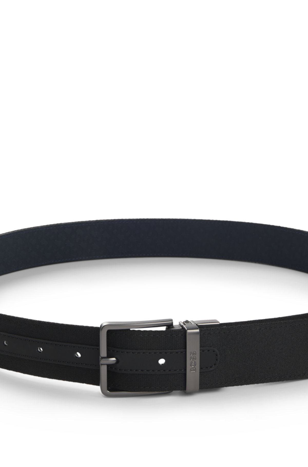 Reversible belt with monogrammed Italian leather